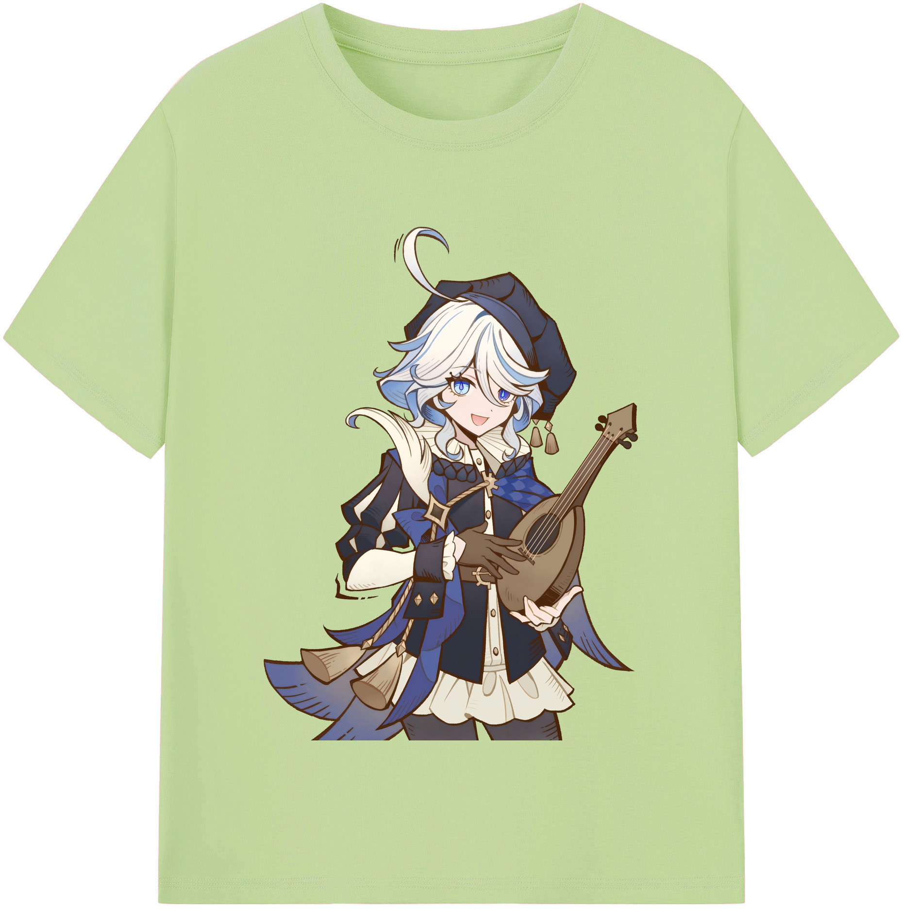 げんし神 フリーナ genshin Furina 綿100％半袖Tシャツ（フロントプリント）